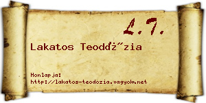 Lakatos Teodózia névjegykártya